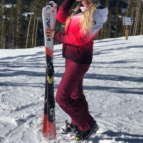 Roxy ski pants snowboard pink cranberry dryflight 15k pockets woodrun - Picture 2 of 16